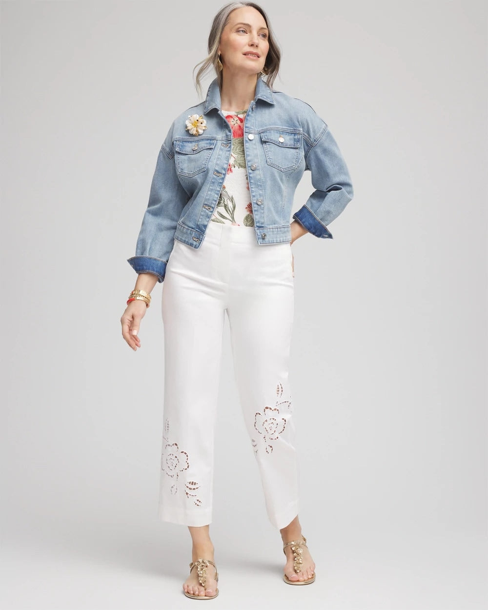 Chico's - Sateen Cutout Cropped Pants