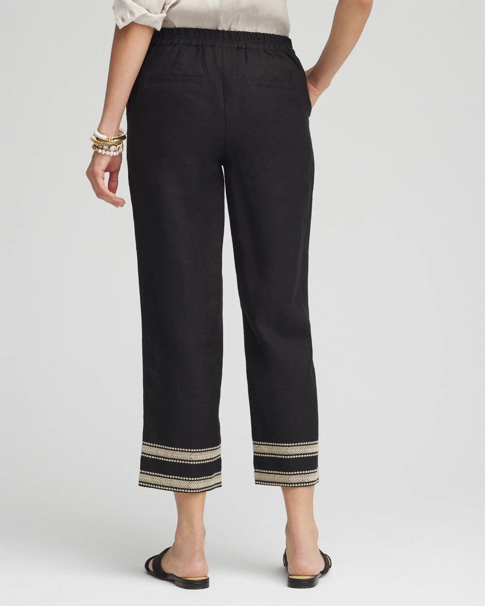 Chico's - Linen Elastic Waist Cropped Pants