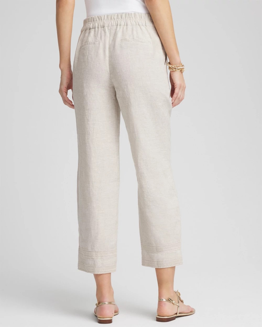 Chico's - Linen Pull On Waist Cropped Pants