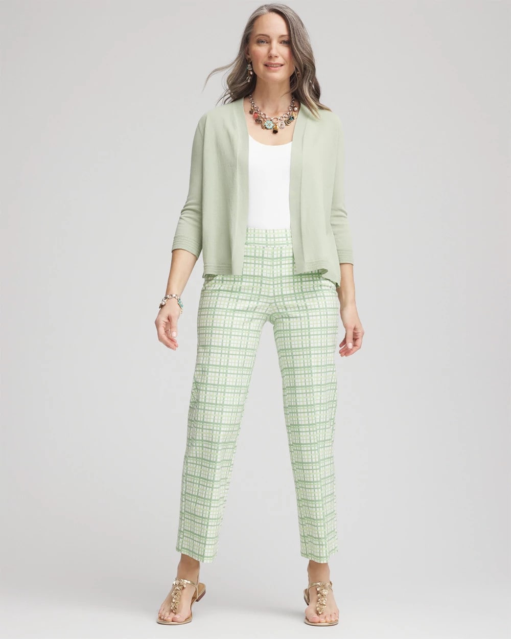 Chico's - Brigitte™ Wide Leg Plaid Cropped Pants