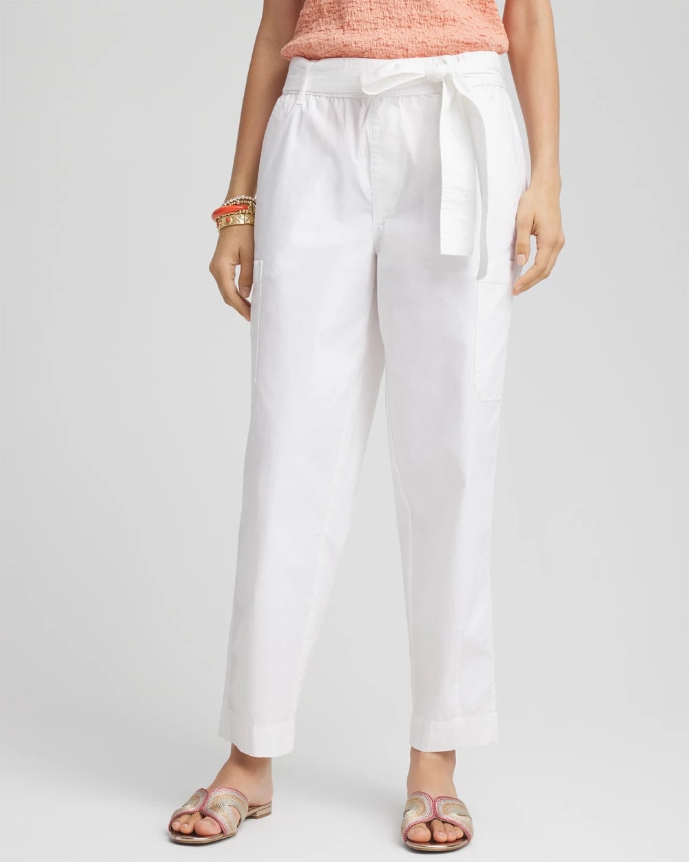 Chico's - Poplin Pull-On Tapered-Leg Cropped Pants
