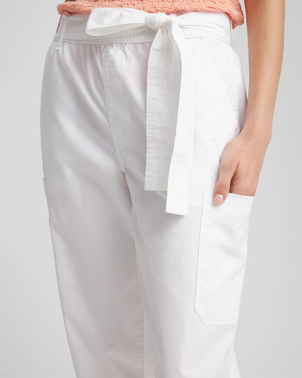 Chico's - Poplin Pull-On Tapered-Leg Cropped Pants