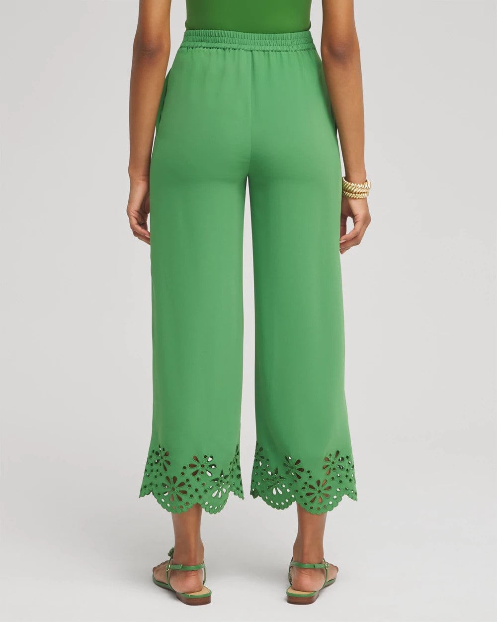 Chico's - Satin Eyelet Hem Culottes