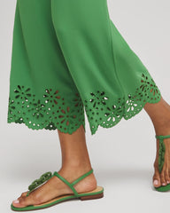 Chico's - Satin Eyelet Hem Culottes