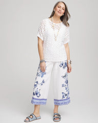 Chico's - Butterfly Pull-On Linen Cropped Pants
