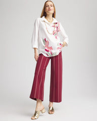 Chico's - Brigitte™ Striped Slub Wide-Leg Cropped Pants