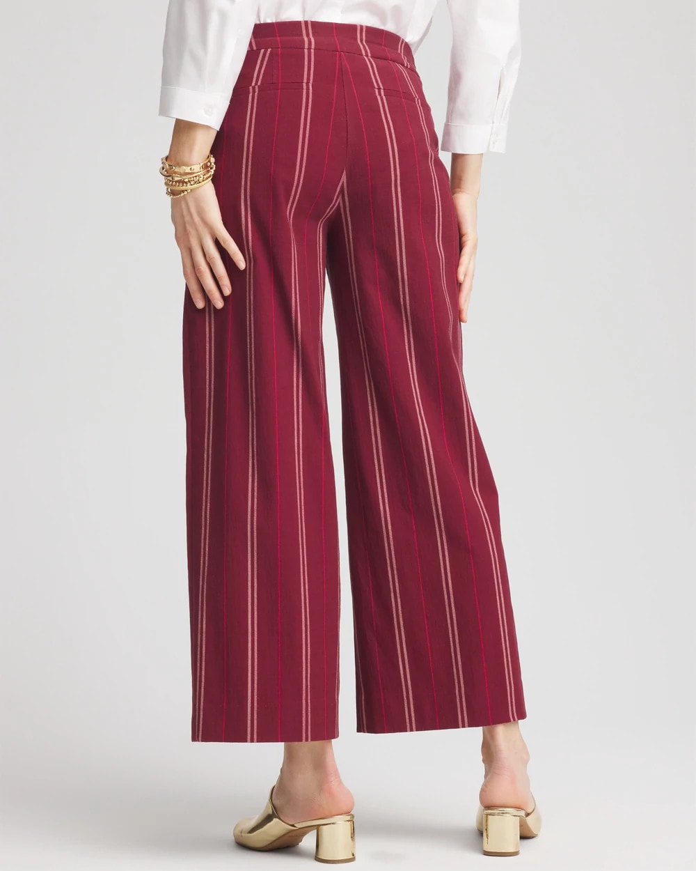 Chico's - Brigitte™ Striped Slub Wide-Leg Cropped Pants
