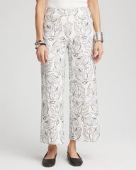 Chico's - Brigitte™ Floral Embroidered Wide-Leg Cropped Pants