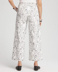 Chico's - Brigitte™ Floral Embroidered Wide-Leg Cropped Pants