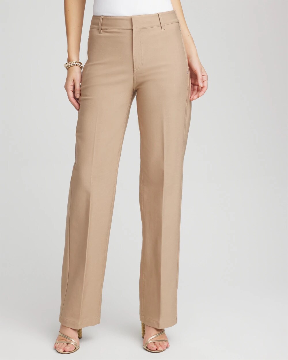 Chico's - Petite Cotton Straight-Leg Trousers