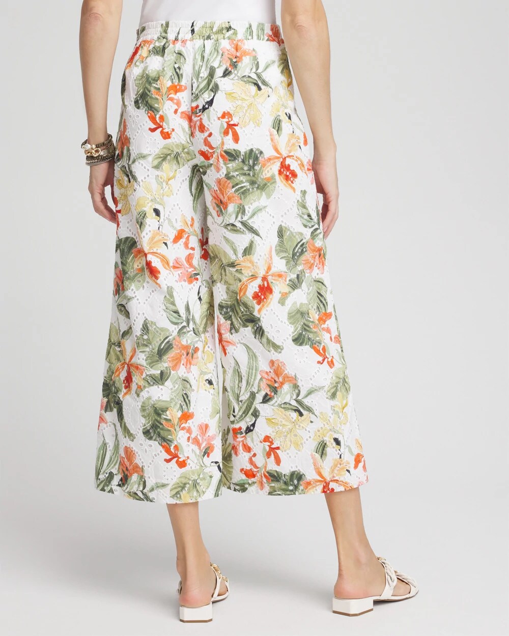 Chico's - Floral Eyelet Culotte Pants