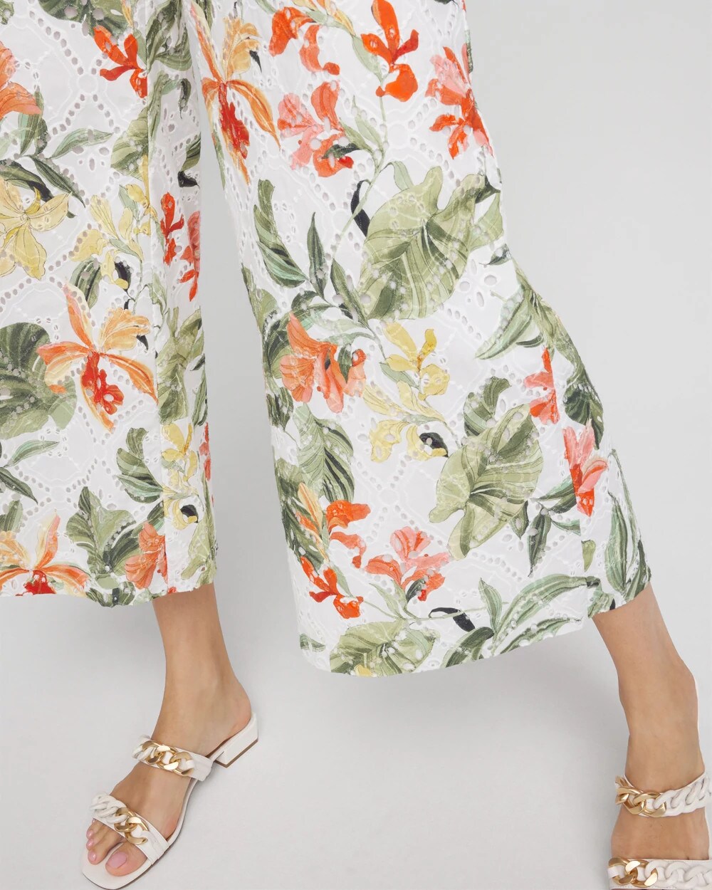Chico's - Floral Eyelet Culotte Pants