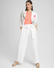 Chico's - Belted Pleated Wide-Leg Linen Pants