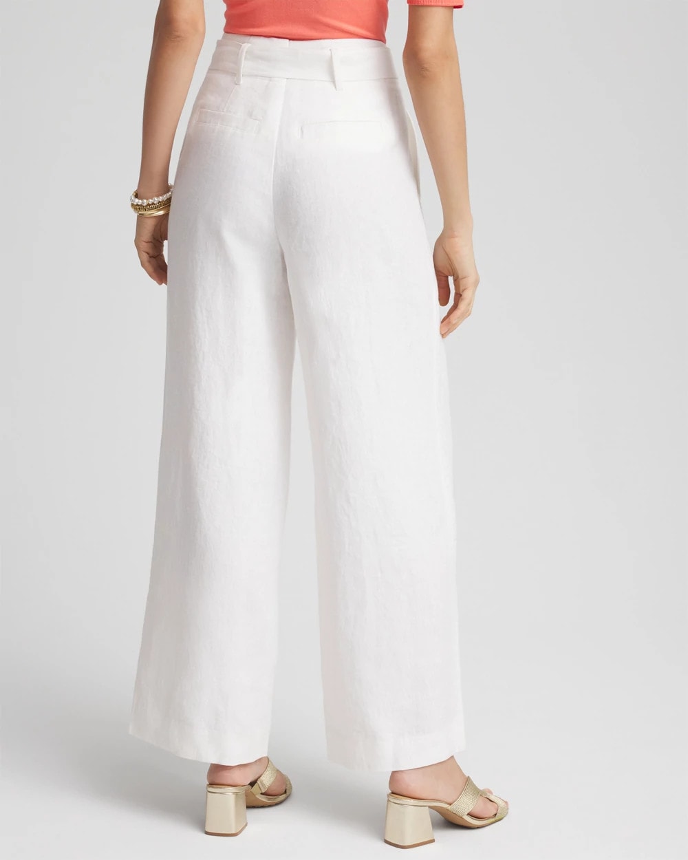 Chico's - Belted Pleated Wide-Leg Linen Pants