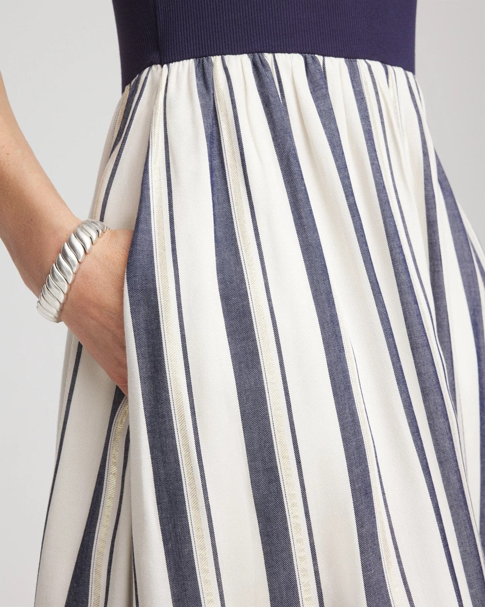 Chico's - Mixed Metallic Striped Maxi Dress