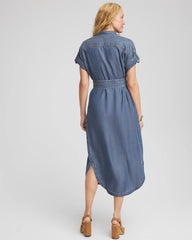 Chico's - Denim Tie  Midi Shirtdress