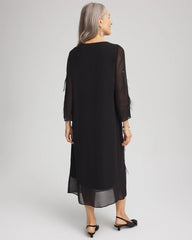 Chico's - Feathered Georgette Popover Dress