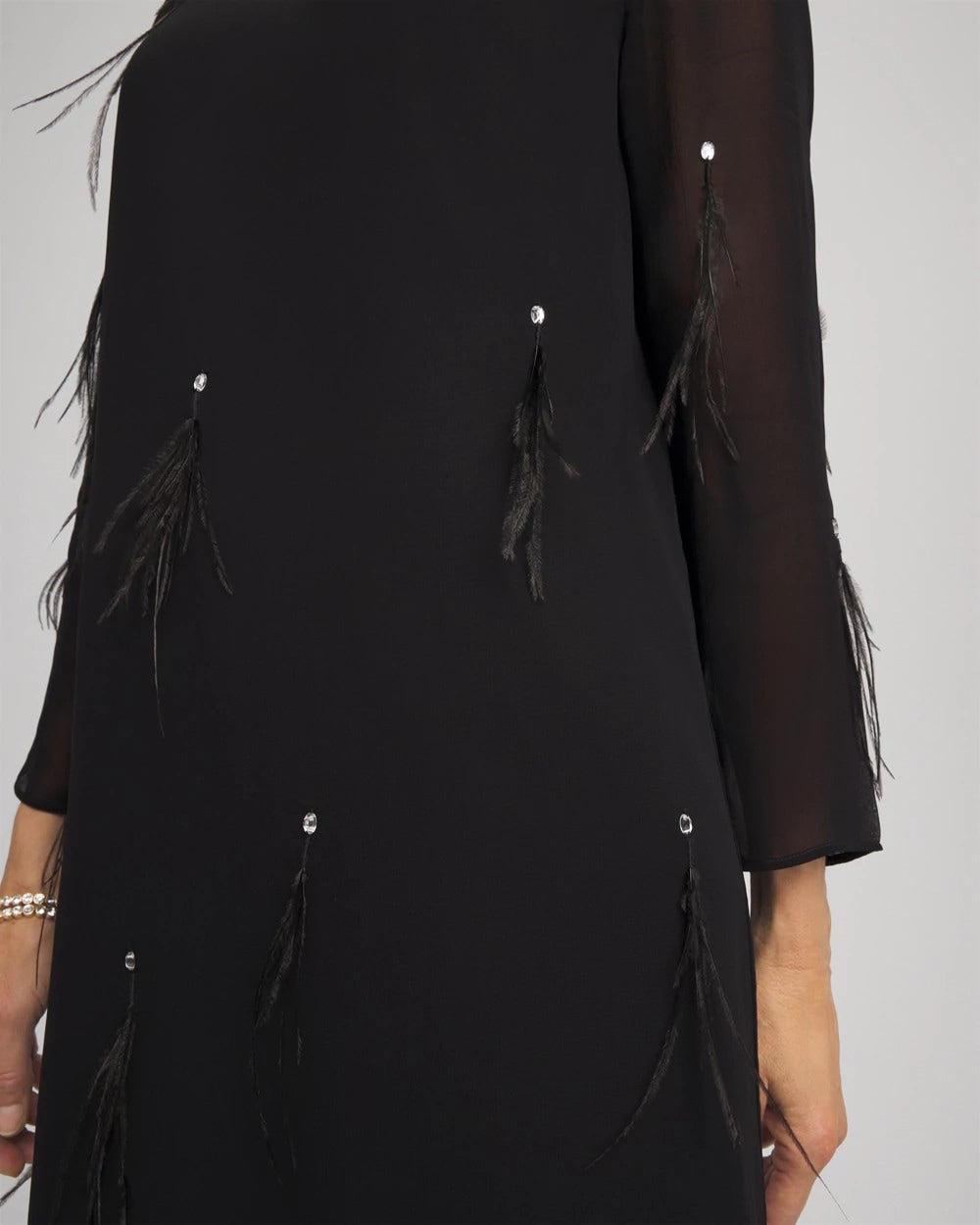 Chico's - Feathered Georgette Popover Dress