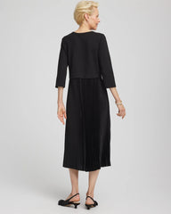 Chico's - Satin-Knit Pleated Maxi Dress