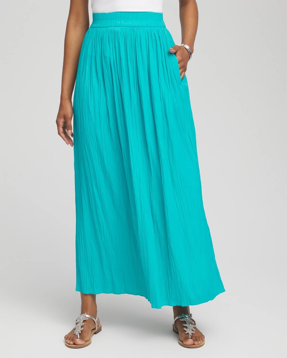 Chico's - Pull-on Pleated Maxi Skirt