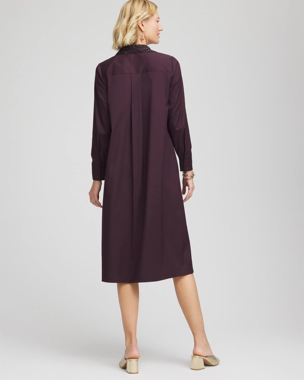 Chico's - Sequin Collar Midi Shirtdress