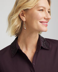 Chico's - Sequin Collar Midi Shirtdress