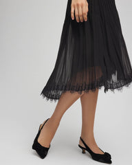 Chico's - Pleated Lace Hem Midi Skirt