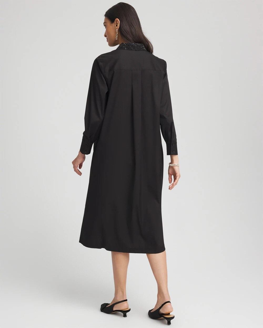 Chico's - Sequin Collar Midi Shirtdress