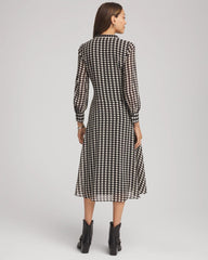 Chico's - Chiffon Clip-Dot Tie-Neck Dress