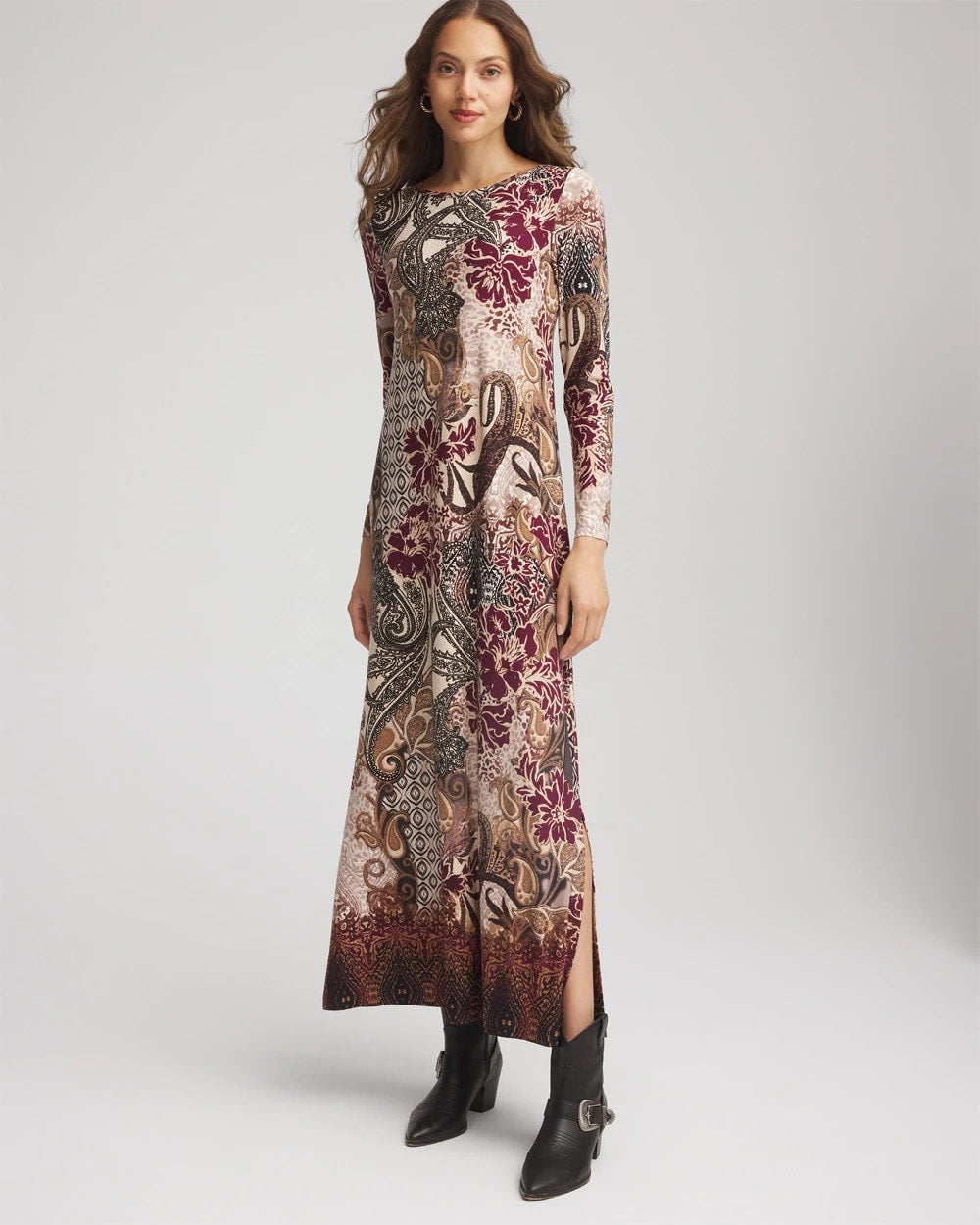 Chico's - Patchwork Boatneck Column Maxi Dress