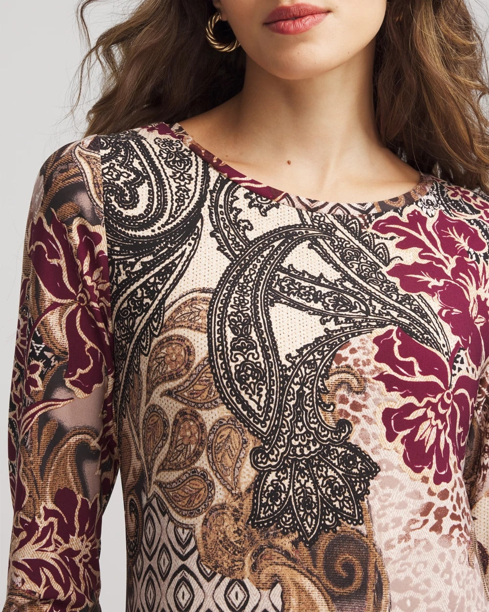 Chico's - Patchwork Boatneck Column Maxi Dress