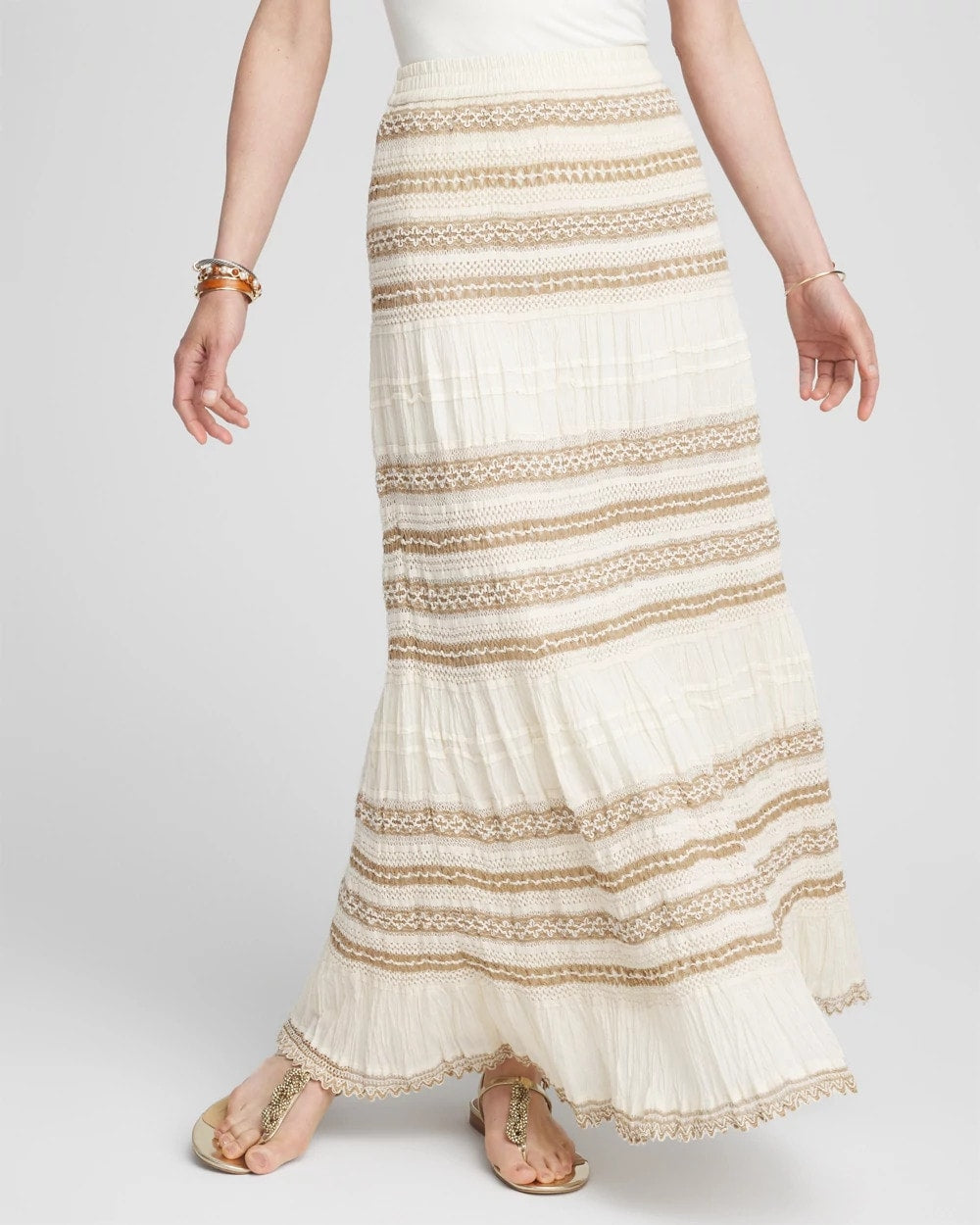 Chico's - Crochet Gauze Trim Skirt