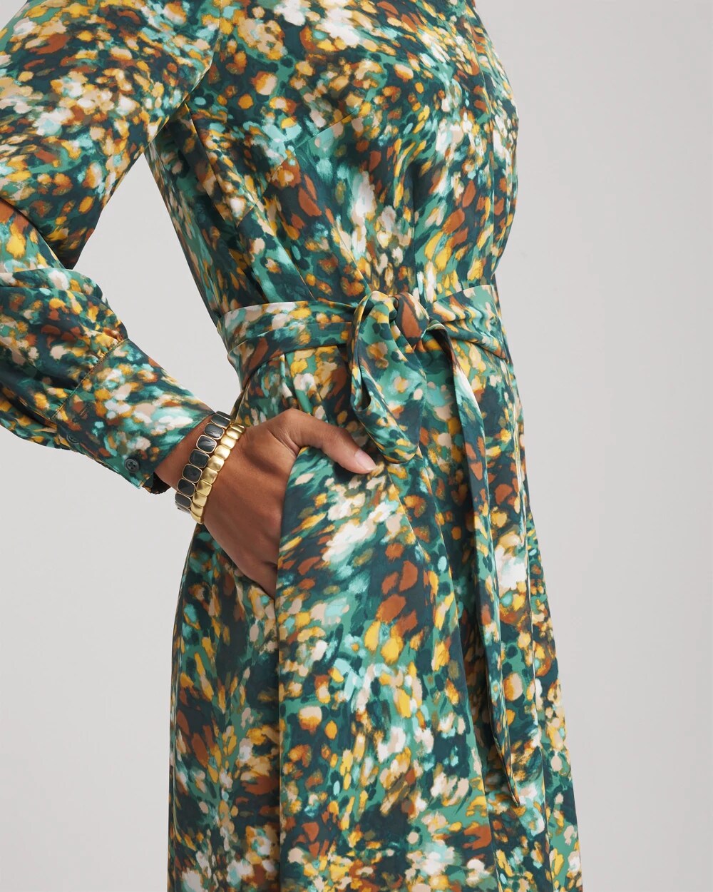 Chico's - Printed Long-Sleeved Shirtdress