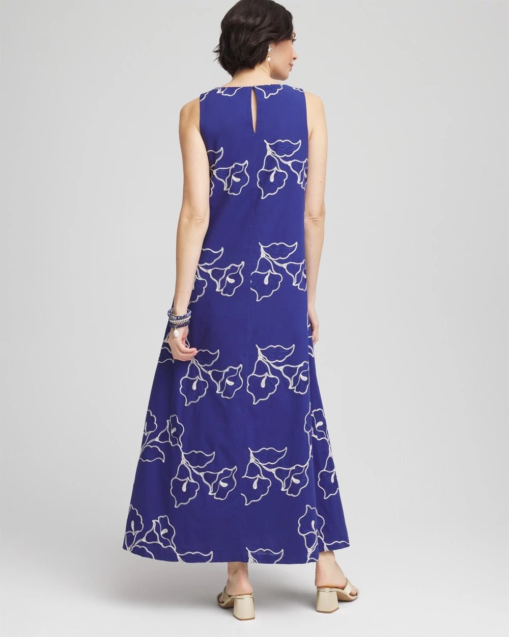Chico's - Embroidered Sleeveless Maxi Dress