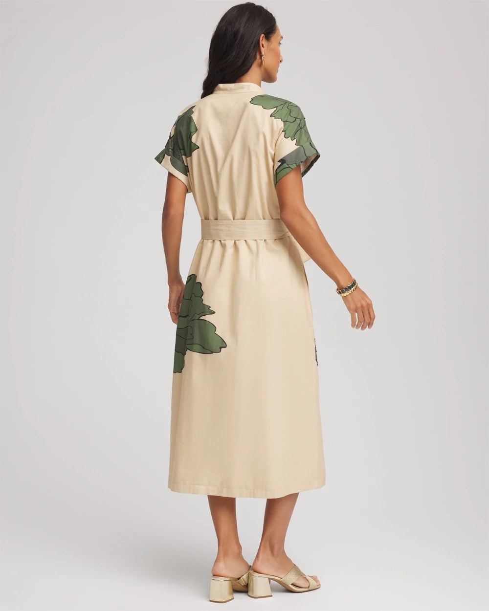 Chico's - Printed Cotton-Voile Popover Midi Dress