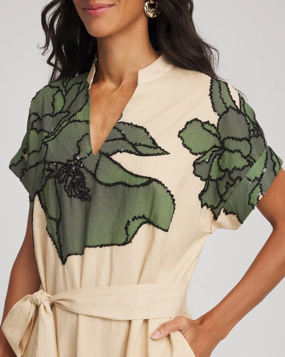 Chico's - Printed Cotton-Voile Popover Midi Dress