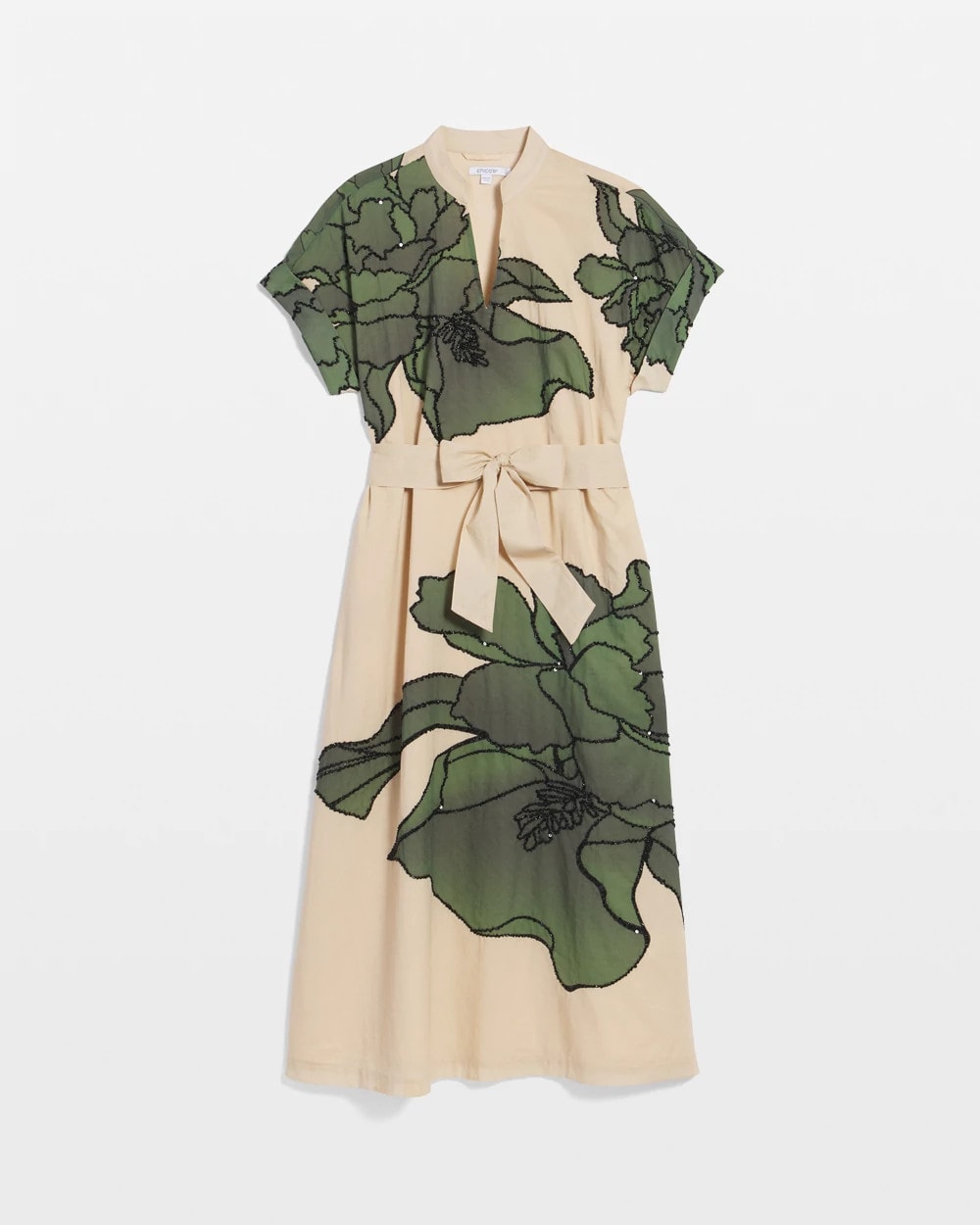 Chico's - Printed Cotton-Voile Popover Midi Dress