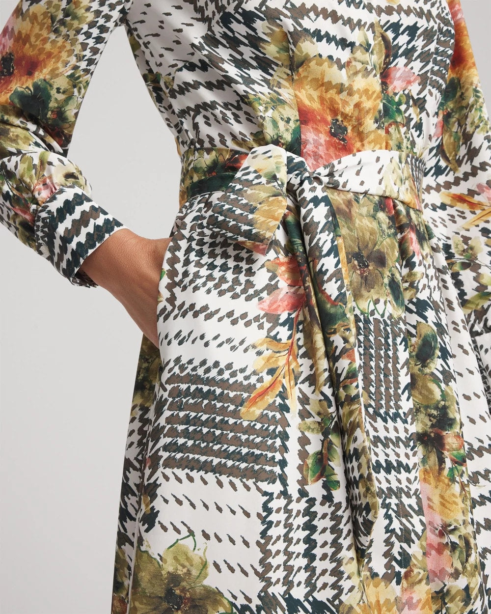 Chico's - Artisanal Floral Print  Maxi Shirtdress