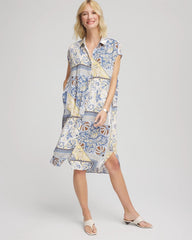 Chico's - Floral Patchwork Short Shirtdress