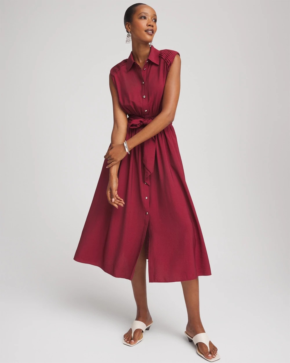 Chico's - Smocked-Waist Shirtdress