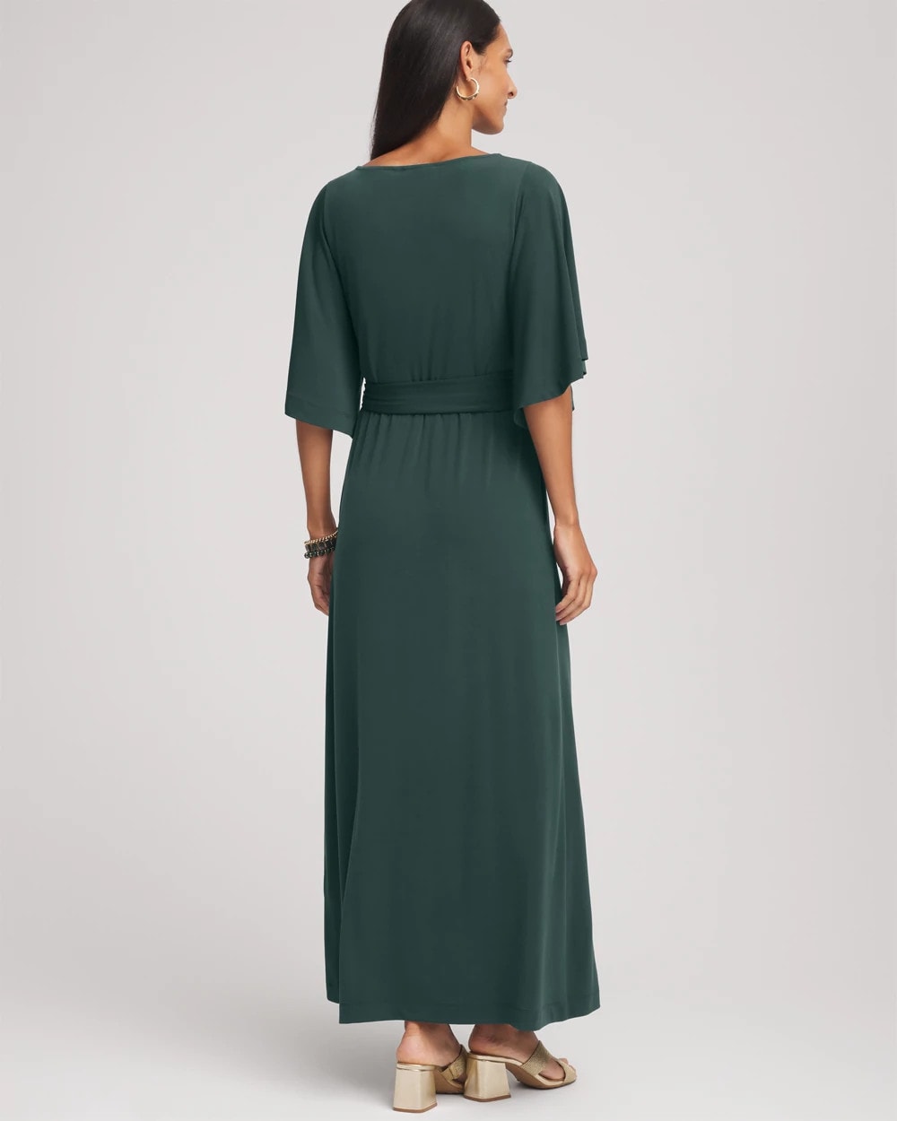 Chico's - Belted Flutter-Sleeve Maxi Dress