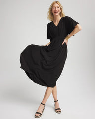 Chico's - Flutter-Sleeved Jersey Maxi Dress