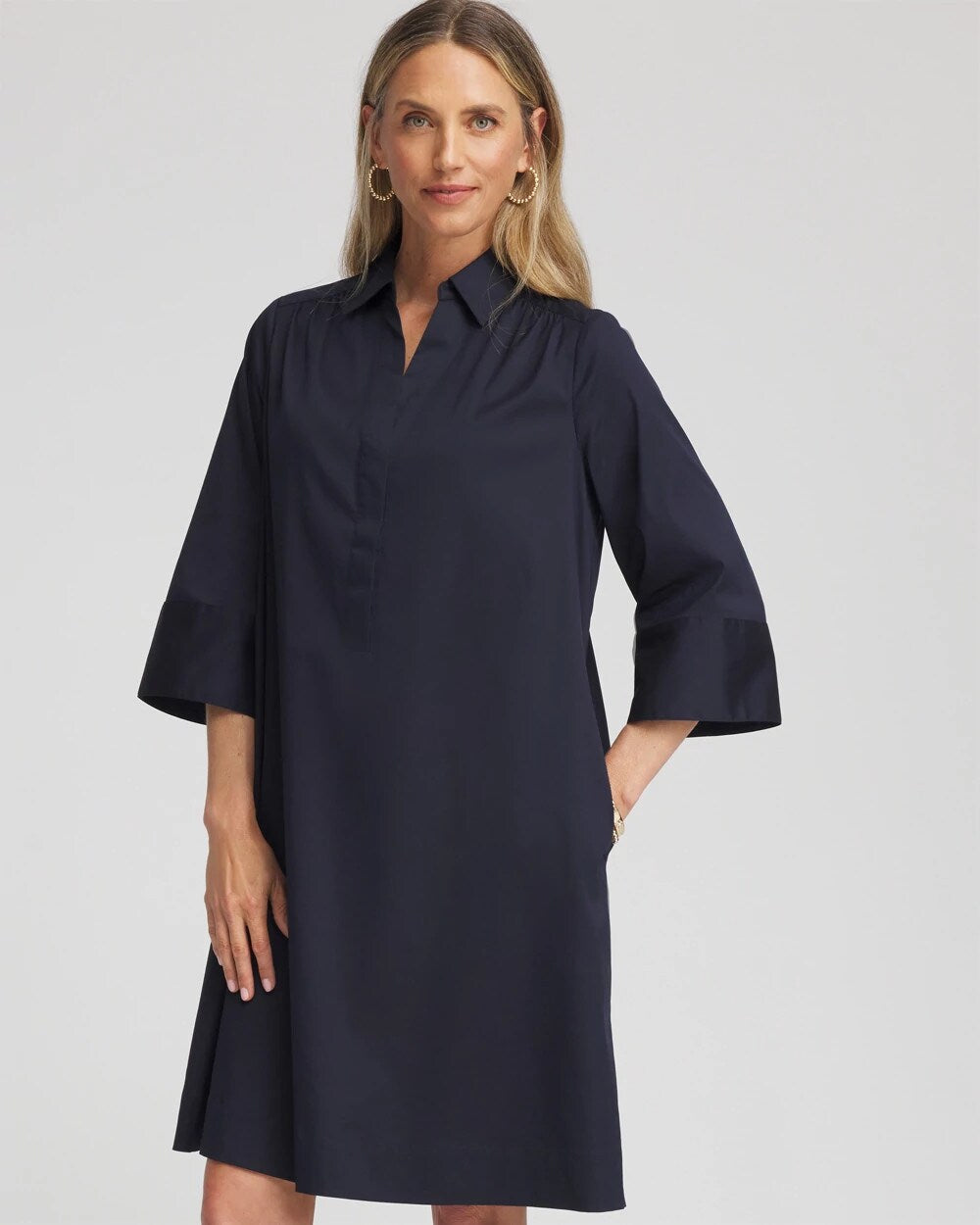 Chico's - Cotton-Blend Popover Dress