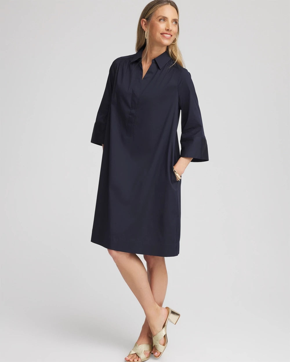 Chico's - Cotton-Blend Popover Dress