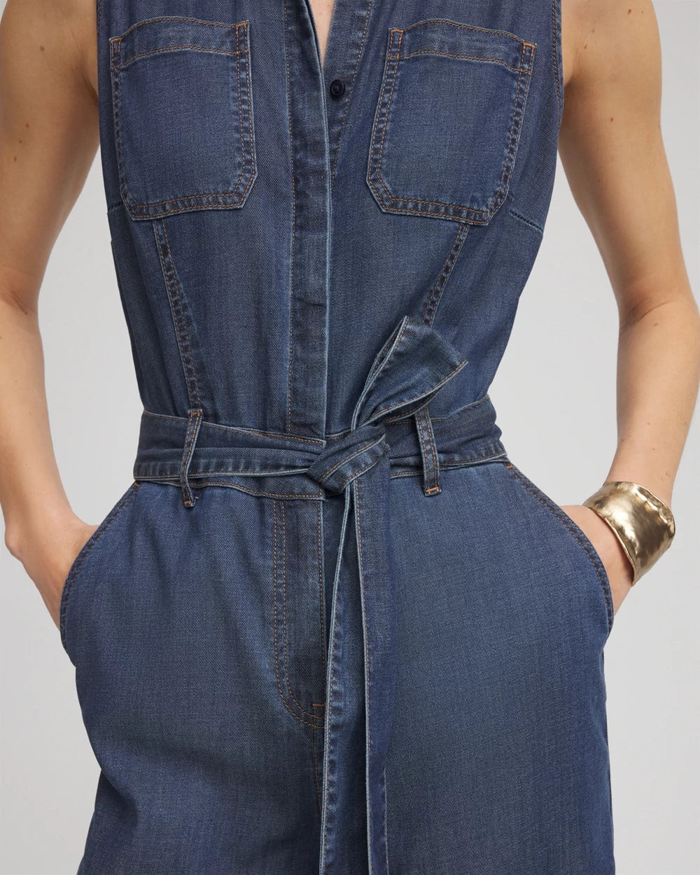 Chico's - Denim Wide-Leg Jumpsuit