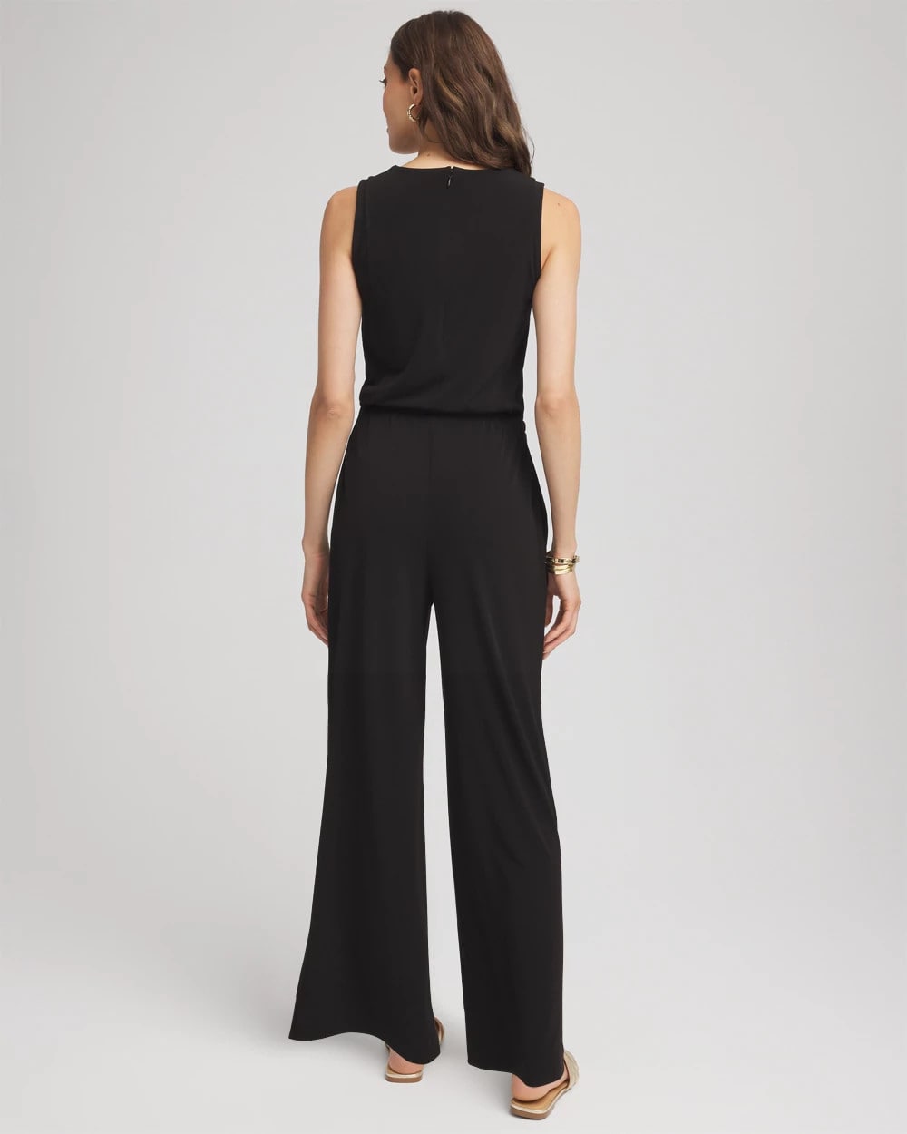 Chico's - Travelers™ Jersey Knit Chain-Trim Jumpsuit