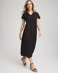 Chico's - Silk-Twill Popover Midi Dress