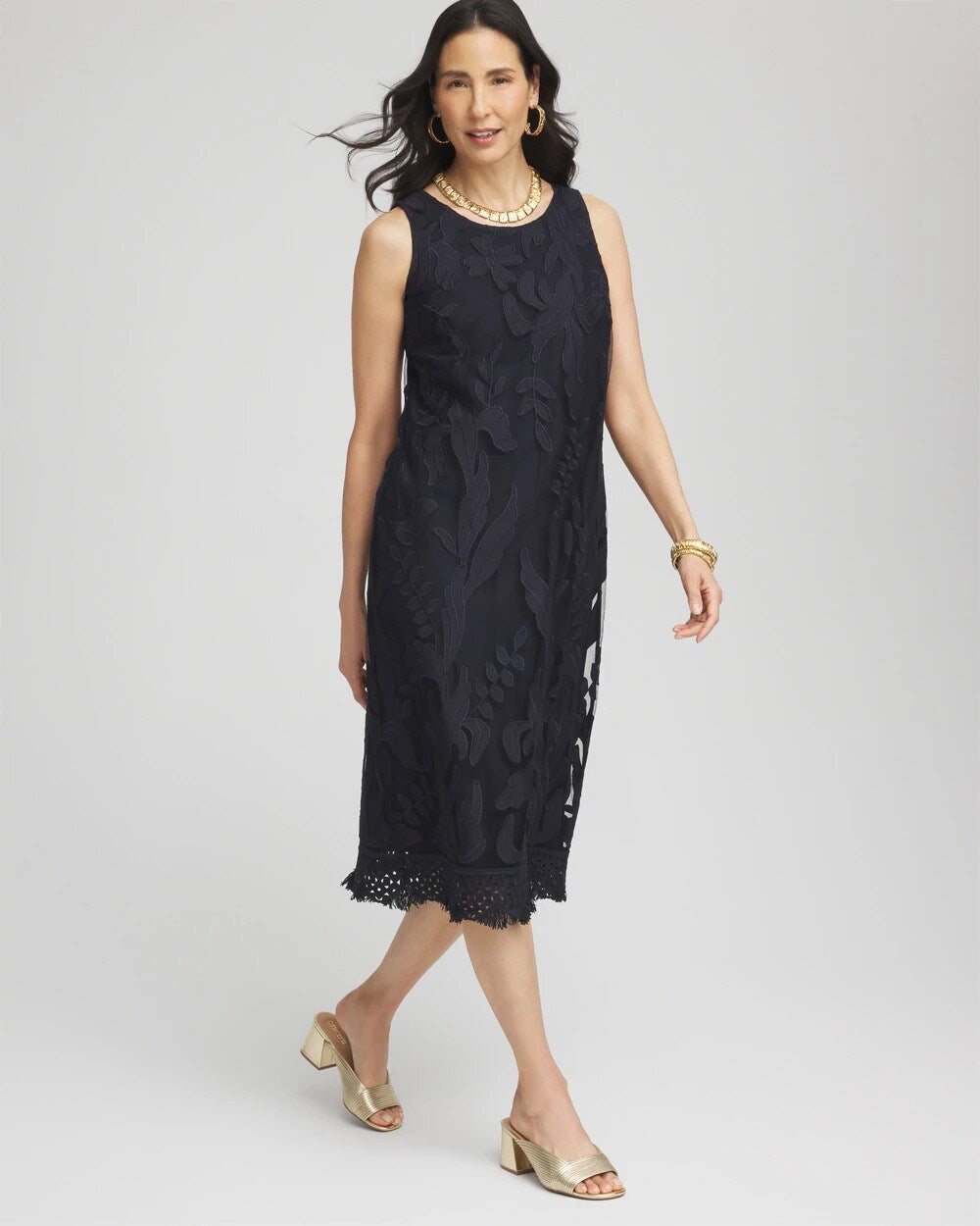 Chico's - Travelers™ Mesh Appliqué Midi Dress