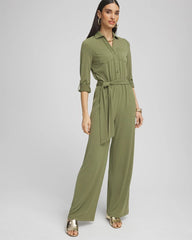 Chico's - Belted Jersey Maxi Jumpsuit