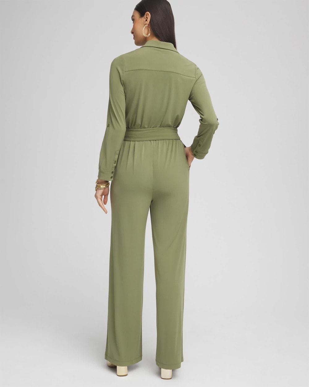 Chico's - Belted Jersey Maxi Jumpsuit